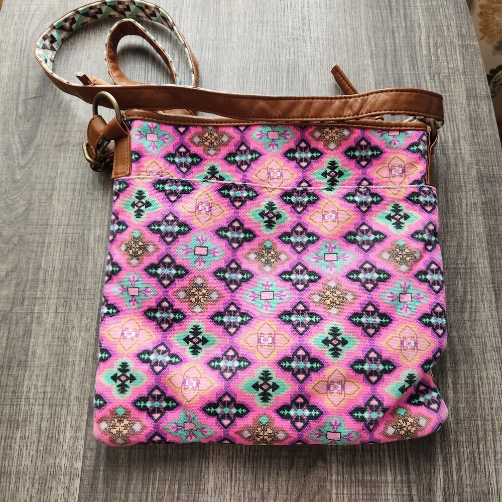 Mandala Crossover Handbag Multicolor Adjustable Strap Fabric - Picture 5 of 11